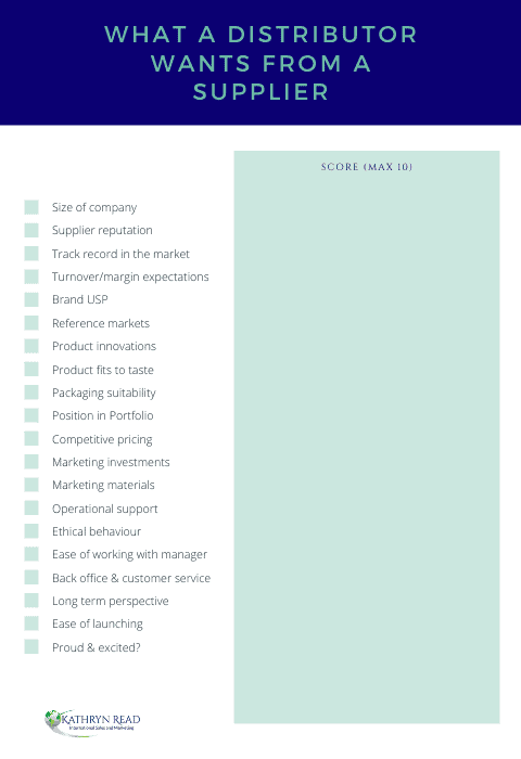 "What do distributors want from a supplier" checklist