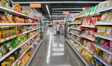 Chinese supermarket shelves